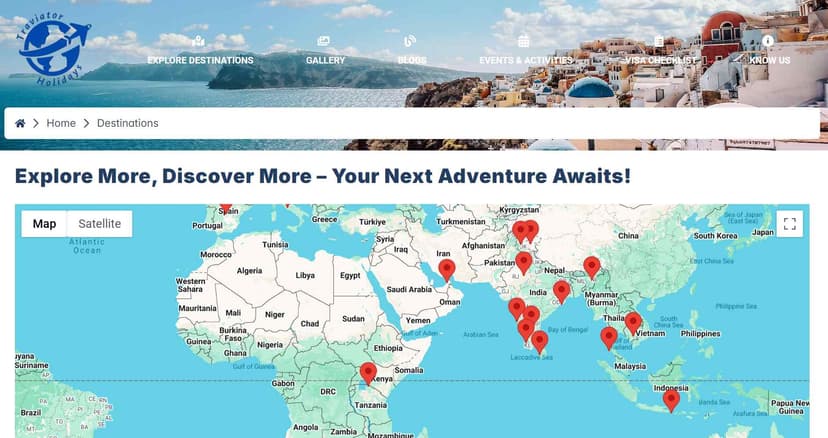 Destinations Map feature
